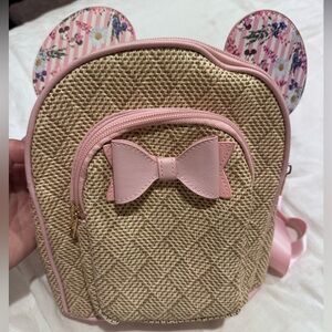 Disney mini backpack - floral with Mickey ears